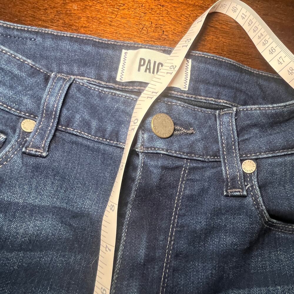 Paige Wide Leg Jeans Lennie High Rise Cropped Stretch Denim Blue Size 25 - Picture 12 of 13